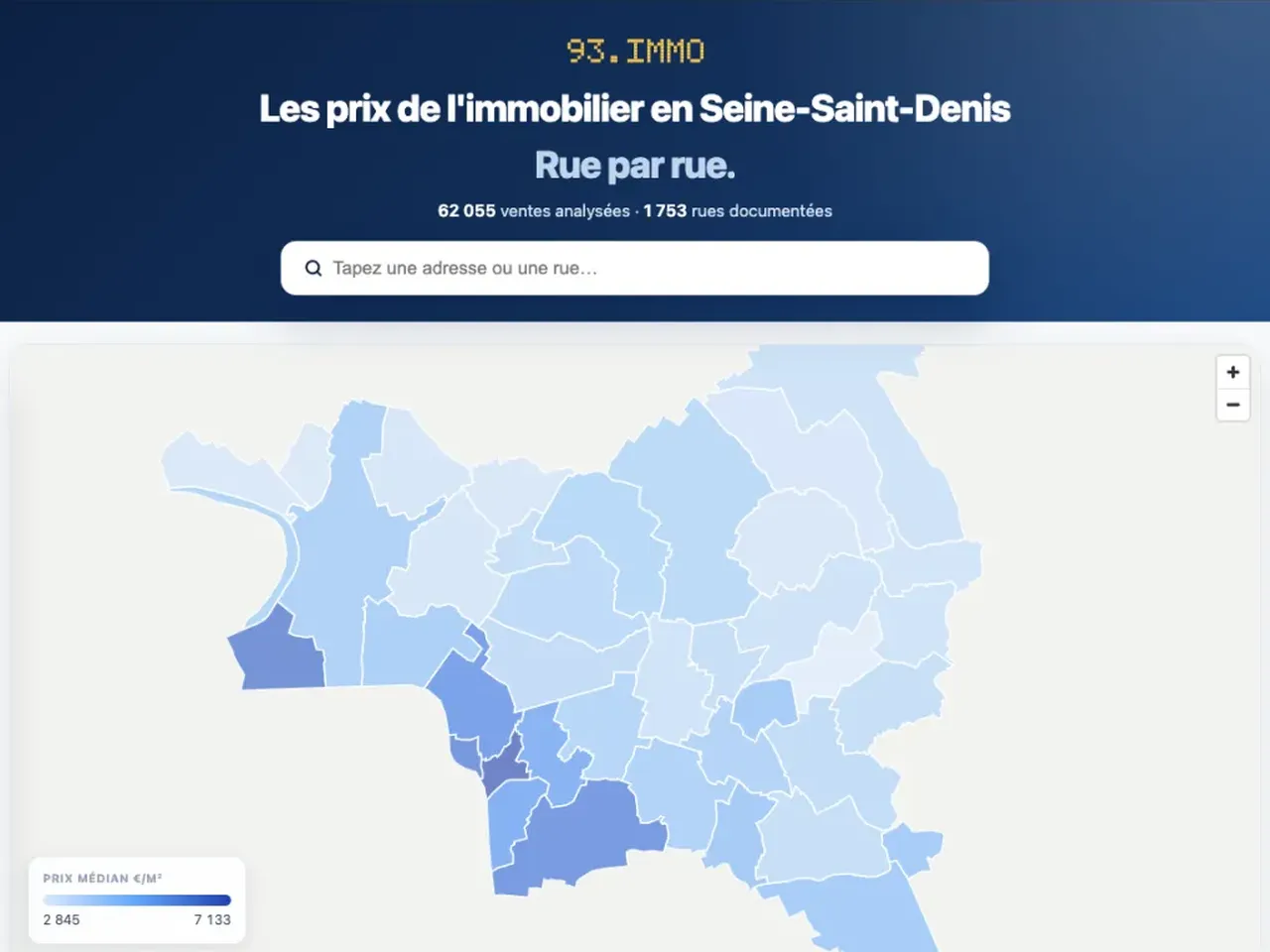 Page d'accueil de 93.immo — Seine-Saint-Denis