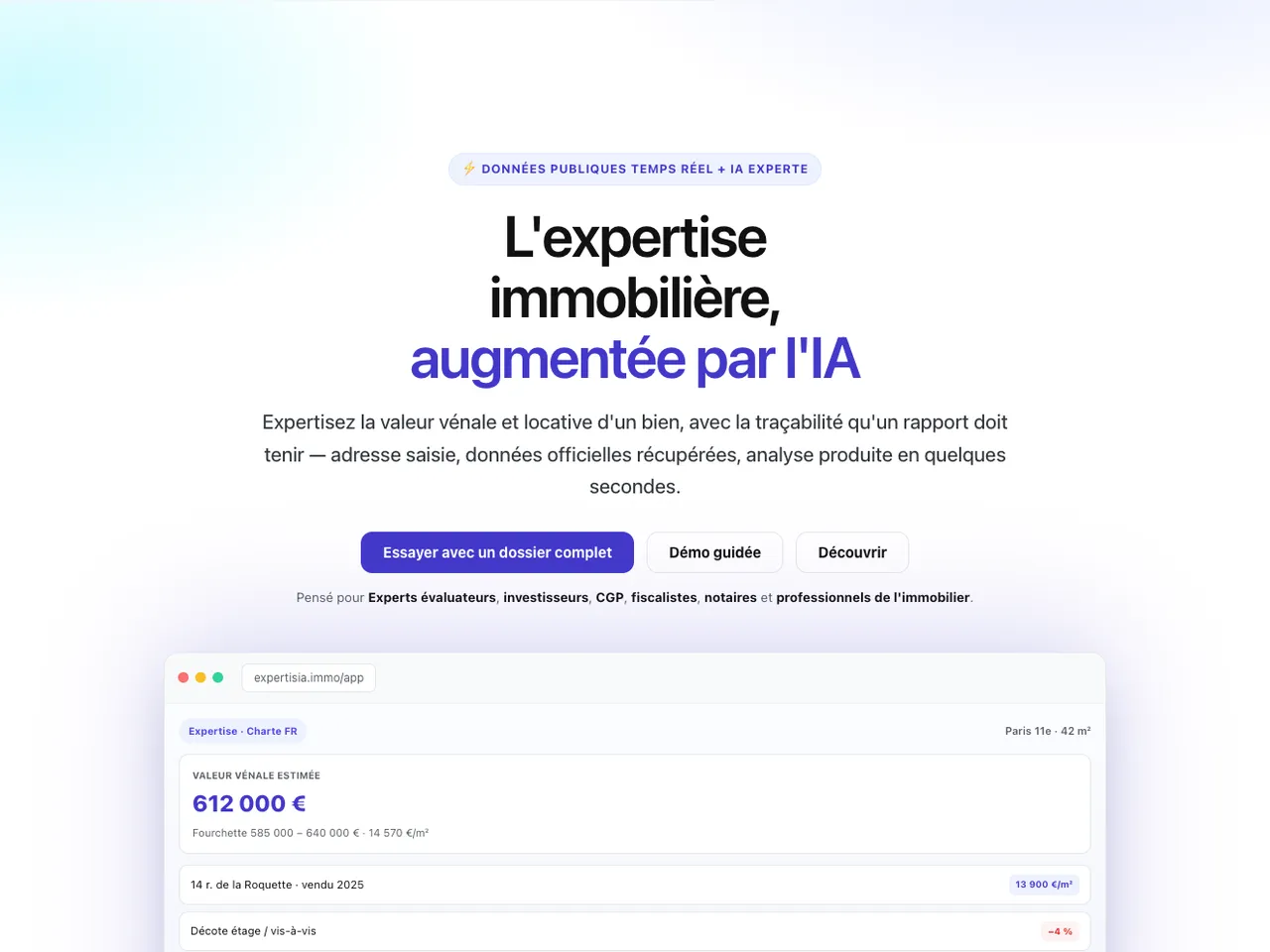 Expertisia — l'expertise immobilière augmentée par l'IA